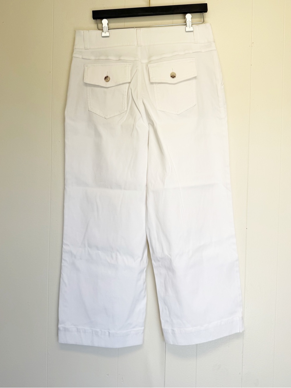 NWT SPANX Stretch Twill Cropped Wide Leg Pant Large Bright White 1X - Picture 9 of 14